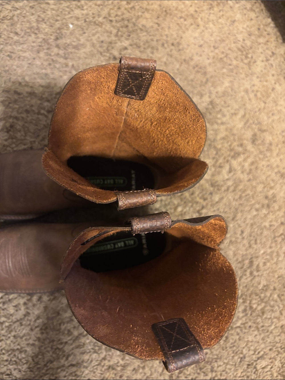 Ariat Brown Leather Cowboy Boots - Pull-On Western Work Boots - Picture 3 of 3